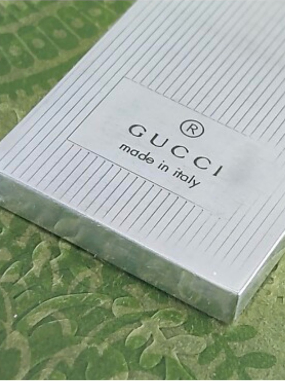 Gucci Logo Stripe Plate a Pendant 19.4” Sterling Silver 925 - Box included